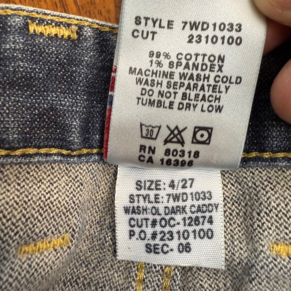 Lucky Brand Lody Crop Jeans Womens Size 4 27 Blue Denim 7WD1033 Dungarees 30x21 - Picture 5 of 11
